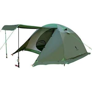 GeerTop 2-4人用 4シーズンテント 二重層構造 PU5000MM 大型 防水 軽量 前室 ファミリー 家族 旅行 バックパック キャンプ ハイキング アウトドア 簡単セットア