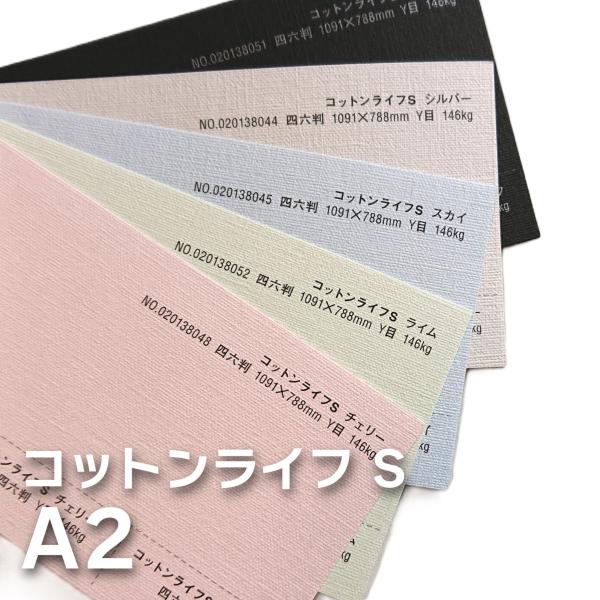 コットンライフS 146kg　A2/30枚入　＜選べる8色＞　厚さ0.26mm　594mm×420m...