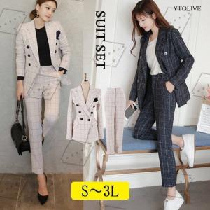 リクルートスーツ 女性 スーツ レディース パンツスーツ チェック 2点セット ストレッチ 通勤 就活 ビジネス 大きいサイズ 30代40代 Pbea Shoppin 通販 Yahoo ショッピング