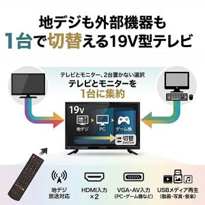 液晶テレビ 19インチ 地デジ HDMI2系統...の詳細画像1