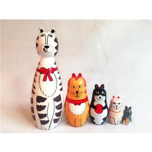 マトリョーシカ アニマル 5個組 工芸品 動物 プレゼント かわいい 雑貨