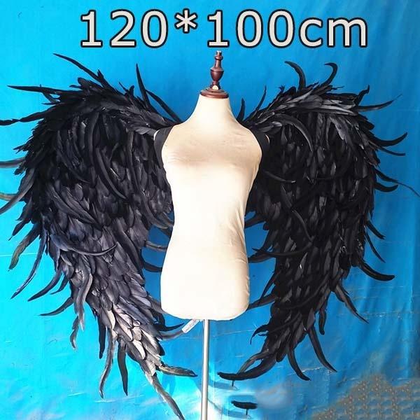 天使の羽 悪魔の羽 コスプレ道具羽 翼 wing フェザー ウイング 黒 120*100cm エンジ...