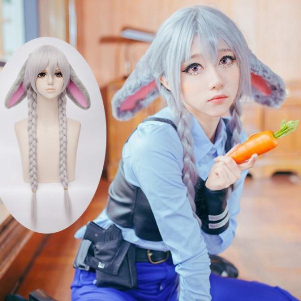 ズートピア コスプレ ズートピア ジュディ・ホップス コスプレ ウィッグ コスプレ衣装に ネット付き...