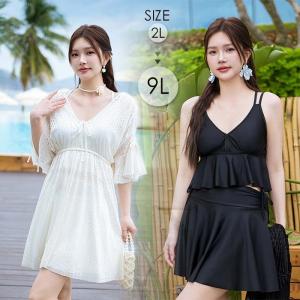 水着 レディース 体型カバー ワンピース タンキ...の商品画像