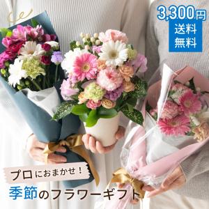 アレンジメント 花束 ブーケ プレゼント プロ技光る 季節感あふれるフラワーギフトS 生花 3000円台 結婚記念日 結婚祝い 開店祝い 定年 退職祝い おまかせ