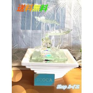 【訳あり】送料無料特売風水回転球 ガラス陶器製LEDライト付ミニ循環式噴水♪夜特に美しい癒しインテリア雑貨家具和洋折衷置物商品番号RF-15（立体型）
