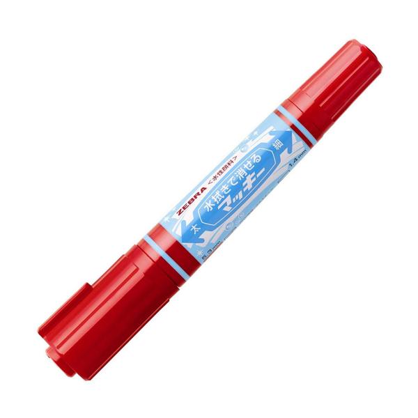 ゼブラ 水性ペン 水拭きで消せるマッキー 赤 P-WYT17-R