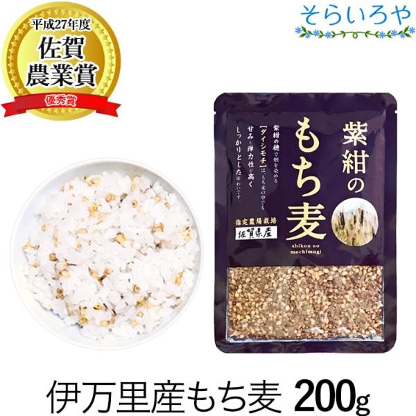 もち麦 佐賀県産 紫紺のもち麦 200g 紫もち麦 国産ダイシモチ100% 無添加 ダイエット