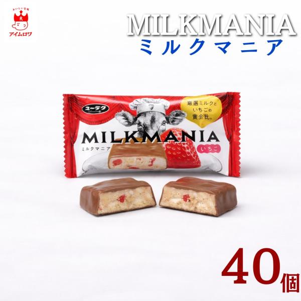 ミルクマニア いちご 40本 チョコレート お菓子 チョコスナック 有楽製菓