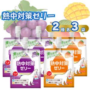 ゼリー詰め合わせ 送料無料 ポイント消化 飲料 シャーベット 塩分補給 マンゴー ぶどう 熱中症対策 2種 各3袋