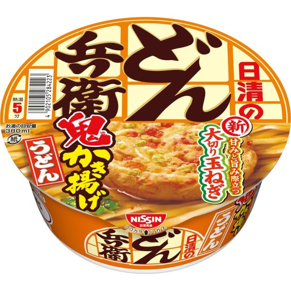 どん兵衛 鬼かき揚げうどん [甘みと旨み際立つ大切り玉ねぎ] 日清食品 カップ麺 96g ×12個 ...