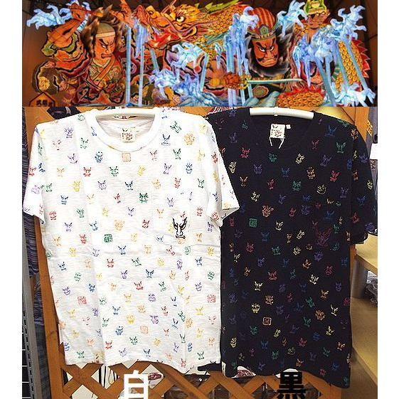 青森ねぶたTシャツ ねぷたTシャツ 竹浪比呂央ねぶたＴシャツ 面・面・面。歌舞伎Tシャツ 和柄Tシャ...