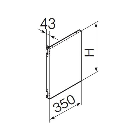 クリナップ　平型レンジフード用幕板　横幕板　【R3S-H（K・I）】
