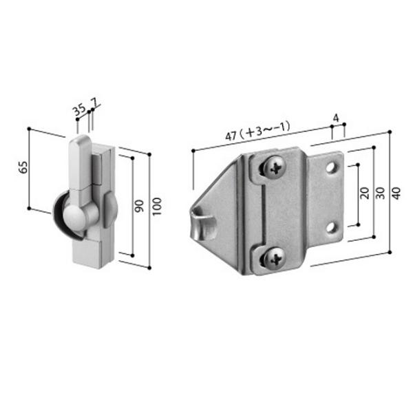 YKK-AP　窓部材　補修用クレセント右勝手　【HHJ0854-2】