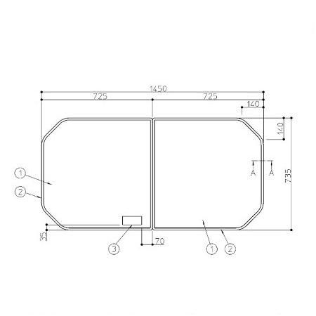 TOTO　風呂ふた(1600軽量 2枚組)　【EKK81015WWG2】