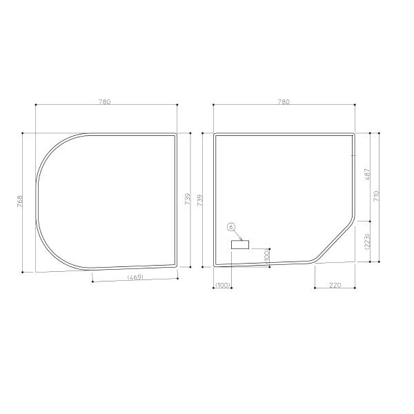 TOTO　風呂ふた　1650ラウンド風呂蓋R　【EKK80061WR】