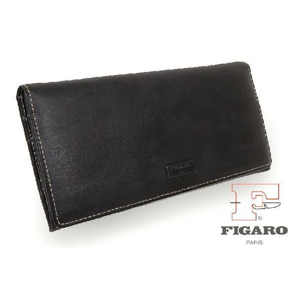 フィガロ FIGARO 牛革ビンテージ加工 長財布 05039 黒