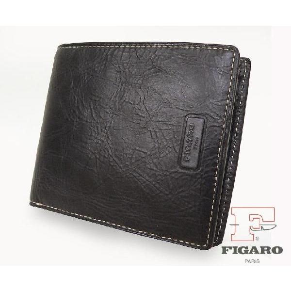 フィガロ ＦＩＧＡＲＯ 牛革ビンテージ加工 二つ折財布 05037 黒 あすつく