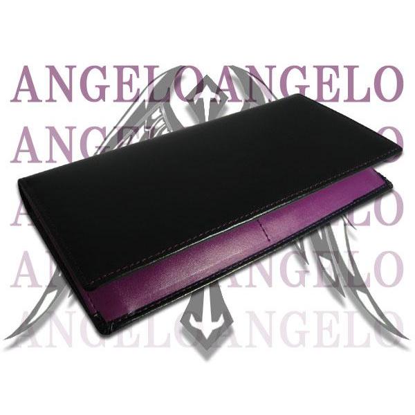 ANGELO アンジェロ ハイクオリティーコードバン長財布（黒・紫）