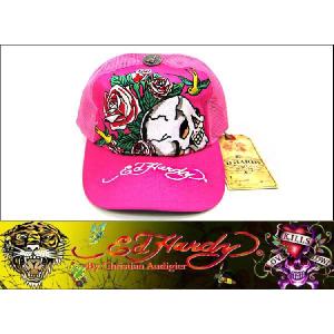 Ed Hardy エドハーディー CAP キャップ スカル＆ローズ R1P0AU70 ピンク(51) あすつく｜shoptake