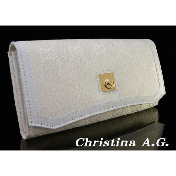 Christina A.Gジャガード調長財布WHイタリアブランド