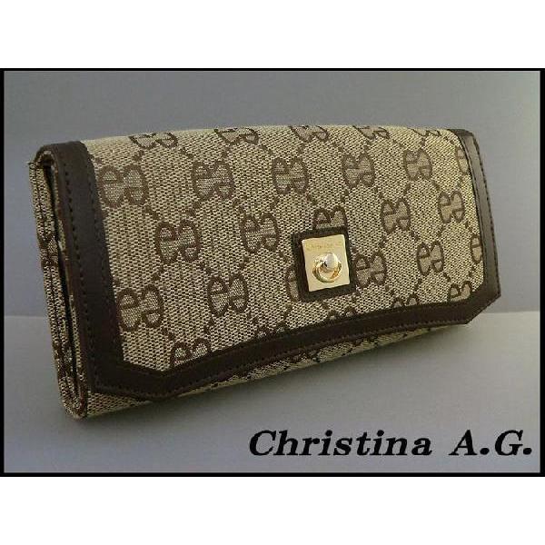 Christina A.Gジャガード調長財布BRイタリアブランド