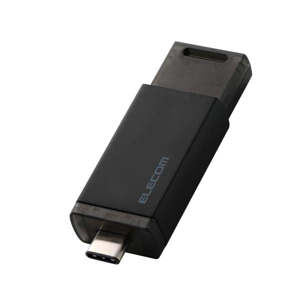 エレコム 外付けSSD USB10Gbps対応 ノック式 自動シャッター コネクタ保護 Type-C