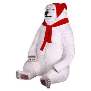 FRPアニマルオブジェ 巨大な白クマのサンタの詳細画像1