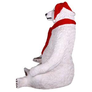 FRPアニマルオブジェ 巨大な白クマのサンタの詳細画像4