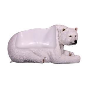 FRPアニマルオブジェ 白クマのベンチ / P...の詳細画像3