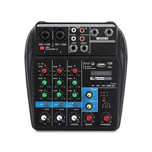 A4 4チャンネルオーディオミキサーBluetoothを搭載したサウンドミキシングコンソールUSB録音48Vファンタム電源モニターパスプラスエフェクト