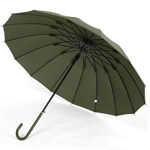 YOSHINO 傘 長傘 メンズ レディース ワンタッチ 16本骨 Teflon加工 210T高強度グラスファイバー 軽量 超撥水 耐強風 紳士傘 大