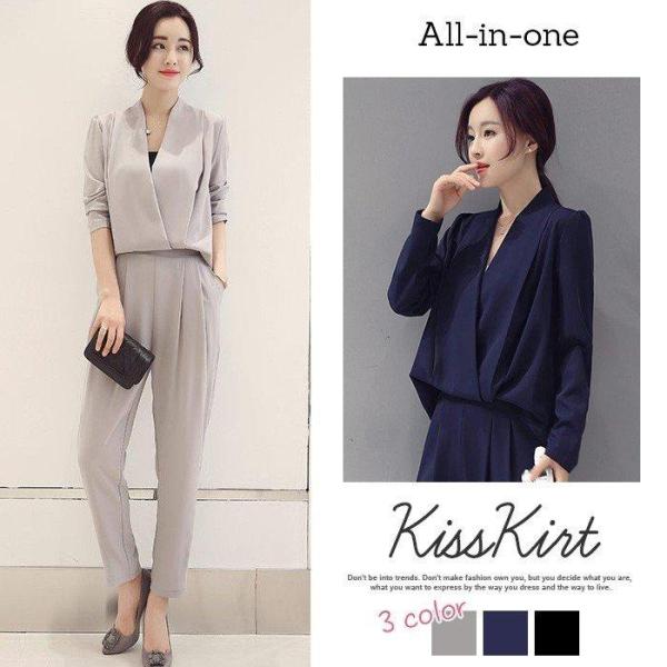 【特価】パンツドレス パンツスーツ スーツ ブラウス パーティードレス レディース セットアップ セ...