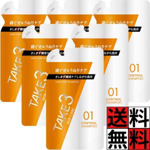 テイクスリー コントロール シャンプー スキンケア 詰め替え やさしく保湿 乾燥肌 メンズ 男 TAKE3 頭皮 ヘアケア 洗浄 寝ぐせ うねり 320mL ×6個