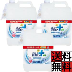 らくハピ アルコール除菌EX スプレー 詰め替え 無添加 日本製 大容量 ウイルス 殺菌 細菌 食器 台所 まな板 厨房 包丁 ふきん 清掃 キッチン 掃除 特大 5L ×3個