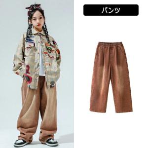 キッズ ダンス衣装 総柄 長袖 シャツ デニム...の詳細画像2
