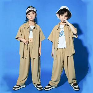 キッズ ダンス衣装 セットアップ ベージュ 男...の詳細画像2