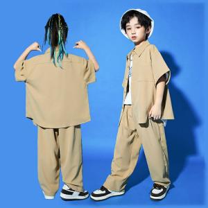 キッズ ダンス衣装 セットアップ ベージュ 男...の詳細画像4