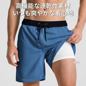 メンズ 水着 サーフパンツ インナー付 水陸両...の詳細画像3