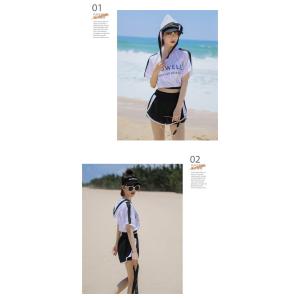 水着 レディース 3点セット 洋服見え 体型カ...の詳細画像3
