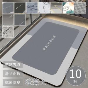 即納 珪藻土バスマット 40x60cm 玄関マット 浴室 大判 速乾 吸水 洗える 足拭き お風呂 水切り やわらか 室内 屋内 台所 脱衣所 洗面所 お手入れ簡単