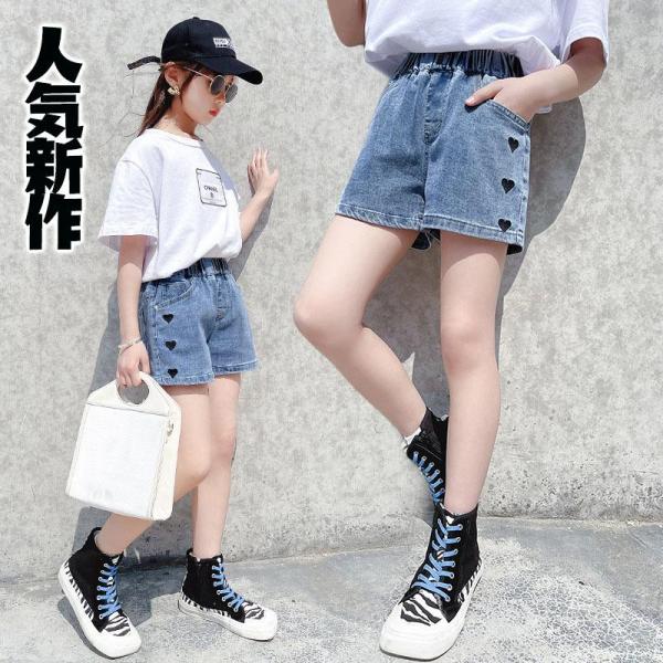 パンツ 子供服 楽デニム キッズ 女の子 ボトムス ハーフ 春服 夏 小学生 中学生 おしゃれ シン...