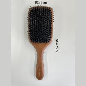 パドルブラシ ヘアブラシ 豚毛ブラシ 木製 櫛 静電気防止 髪質改善 ブラシ｜shopyuui