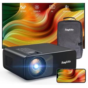 プロジェクター 小型 12000lm 5GWiFi 4K対応 400ANSI 専用バックパック付き