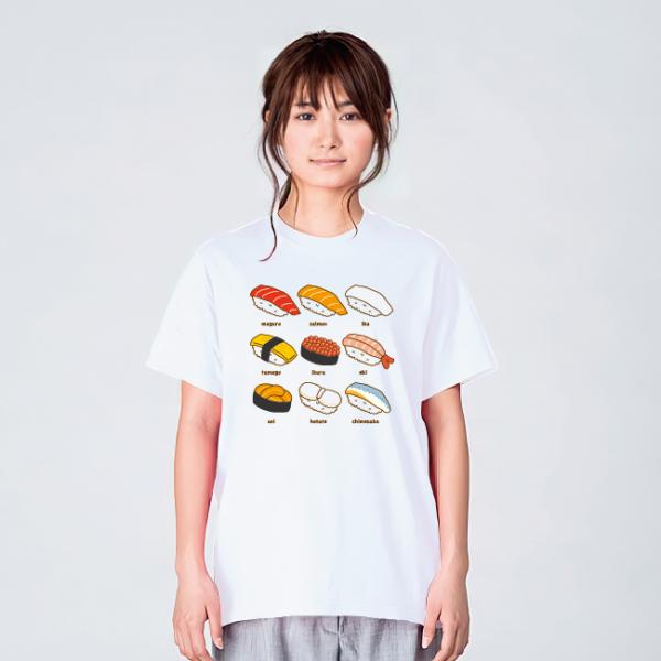 寿司九貫 Tシャツ メンズ レディース 食べ物 おもしろ パロディ 大きいサイズ 綿100% 160...