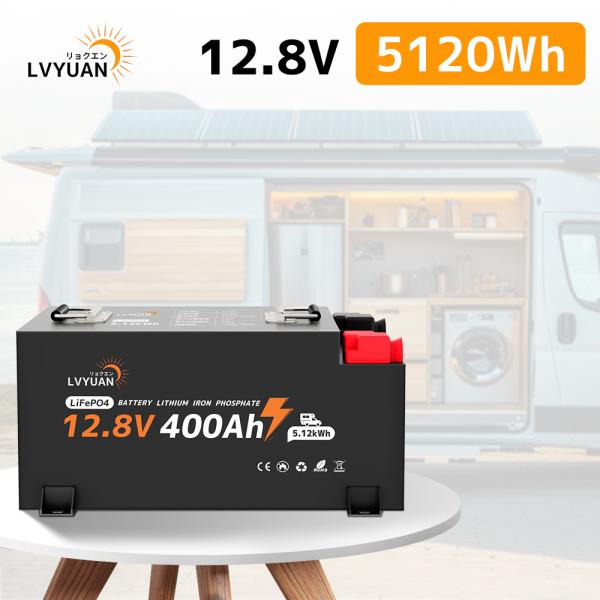 LVYUAN 12.8V/400AH 5.12KWHリン酸鉄リチウムイオンバッテリー 電圧計&amp;電流計...