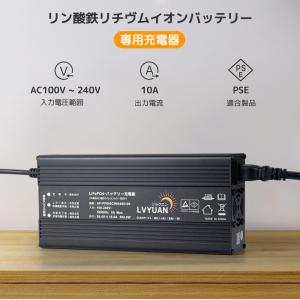 LVYUAN 自動バッテリー充電器リン酸鉄リチウムイオンバッテリー専用 58.4V 10A LiFePO4｜shoryu-store