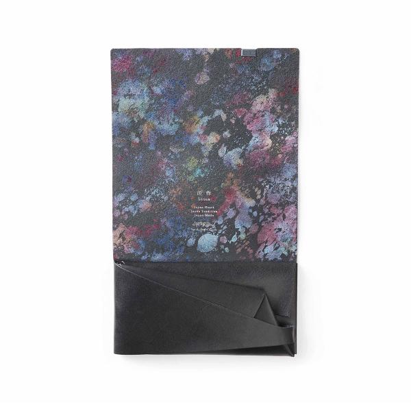 財布 長財布 メンズ レディース 牛革 所作 ロング Aurora ブラック×オーロラ