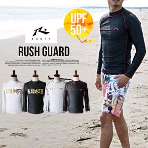 RUSTY ラスティー メンズ ラッシュガード 紫外線対策 UVカット UPF50+ 日焼け防止 海水浴 水泳 プール アウトドア 伸縮性 メール便なら送料無料