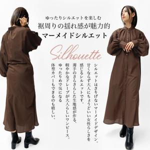 ワンピース シャツワンピース ロング丈 ロング...の詳細画像3